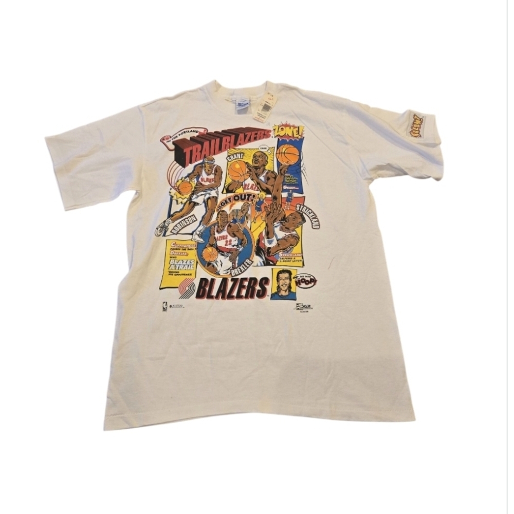 TRAILBLAZERS 90S VINTAGE Caricature Tee in size 18/20(like men's small)NWT-flaws